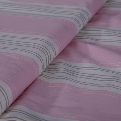 tessuto cotone a strisce bianco rosa e grigio hft 140 x 30 cm