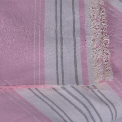 tessuto cotone a strisce bianco rosa e grigio hft 140 x 30 cm