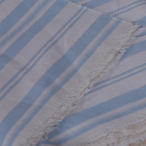 tessuto cotone a strisce bianco e celeste hft 140  x 30 cm