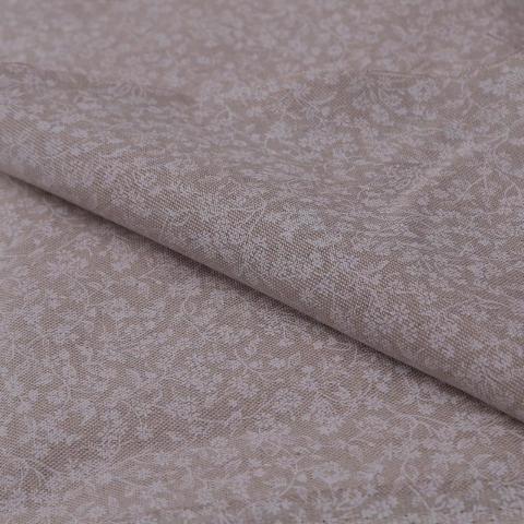 tessuto cotone effetto tela sabbia con fiorellini bianchi  stafil 140  x 50 cm
