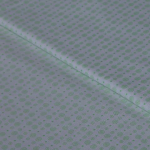 Stoffa Tante Ema bianca con cerchi verde chiaro TANTE EMA 130X30CM