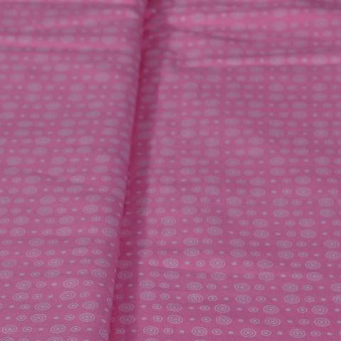 Stoffa Tante Ema rosa con cerchi bianchi TANTE EMA 130X30CM