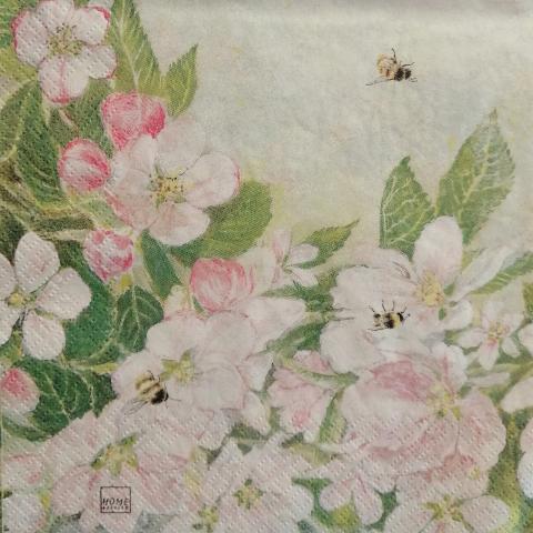 tovaglioli per decoupage fiori di mandorle con uccellini e nido arti e grafica busta da 2 pezzi 33x33 cm