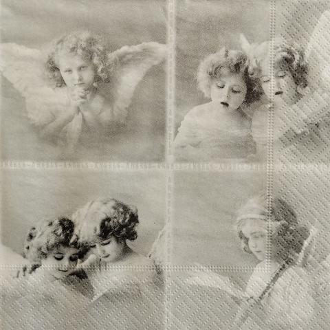 tovaglioli per decoupage angeli in bianco e nero arti e grafica busta da 2 pezzi 33x33 cm