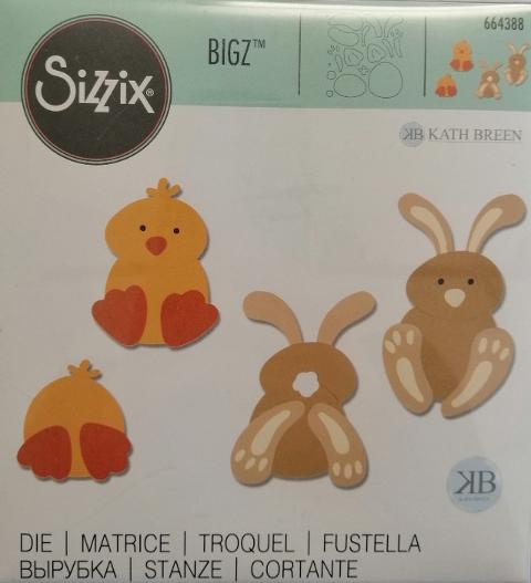 Fustella bigz L sizzix coniglio, pulcino, uovo