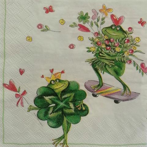 tovaglioli per decoupagecoppia di rospi arti e grafica busta da 2 pezzi 25x25cm