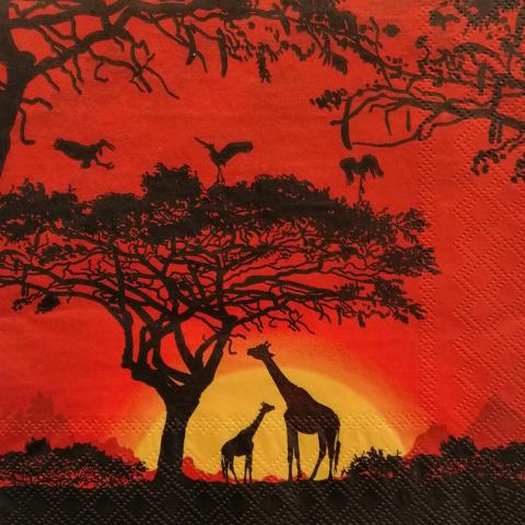 tovaglioli per decoupage tramonto africano arti e grafica busta da 2 pezzi 33 x 33 cm