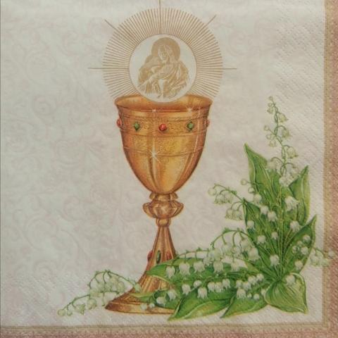 tovaglioli per decoupage calice prima comunione arti e grafica busta da 2 pezzi 33 x 33 cm