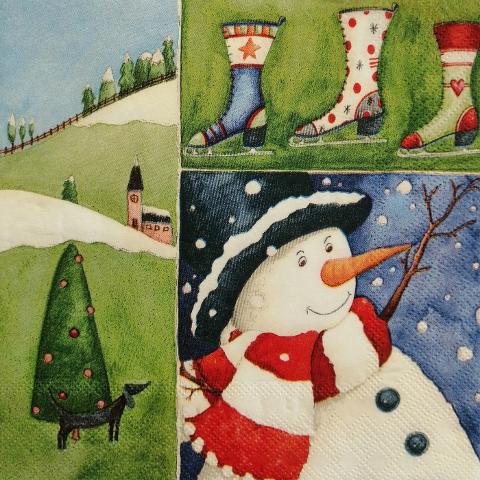 tovaglioli per decoupage natalizio pupazzo neve e decori natalizi arti e grafica busta da 2 pezzi 33x33