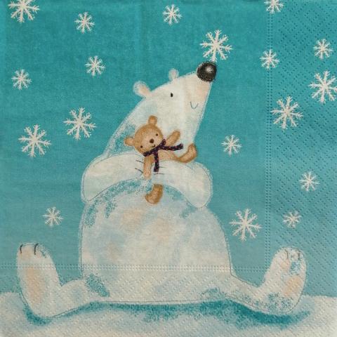 tovaglioli per decoupage natalizio orso e orsetto arti e grafica busta da 2 pezzi 33x33