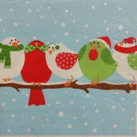 tovaglioli per decoupage natalizio uccellini sul ramo arti e grafica busta da 2 pezzi 33x33