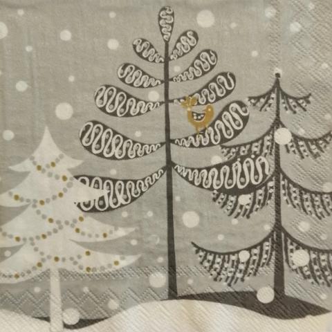 tovaglioli per decoupage alberi natale stilizzati arti e grafica busta da 2 pezzi 25x25