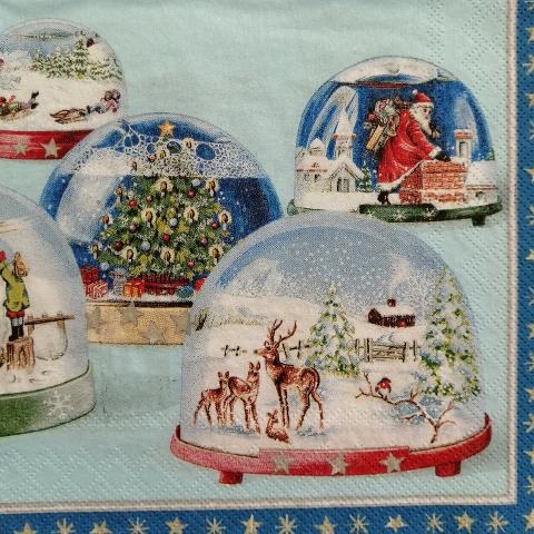 tovaglioli per decoupage natalizio sfere sulla neve arti e grafica busta da 2 pezzi 33x33