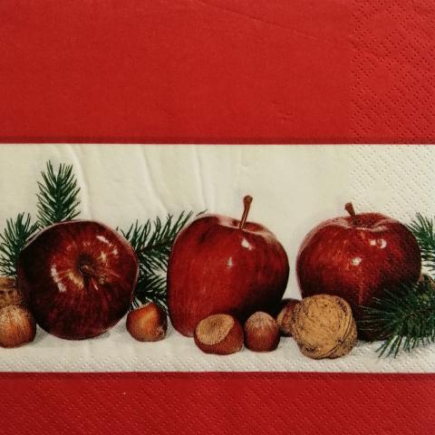 tovaglioli per decoupage natalizio mele e frutta secca arti e grafica busta da 2 pezzi 33x33