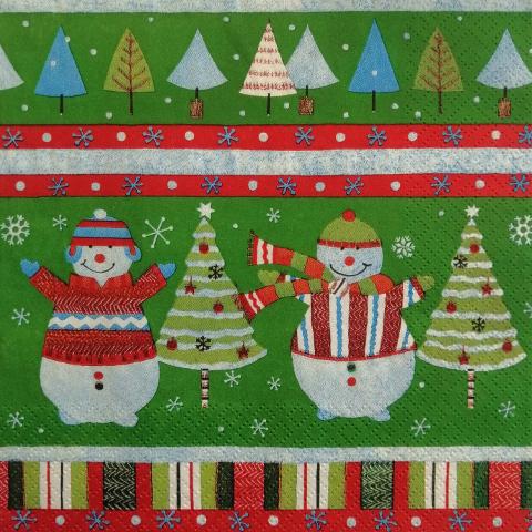 tovaglioli per  decoupage natalizio pupazzi di neve arti e grafica busta da 2 pezzi 33x33