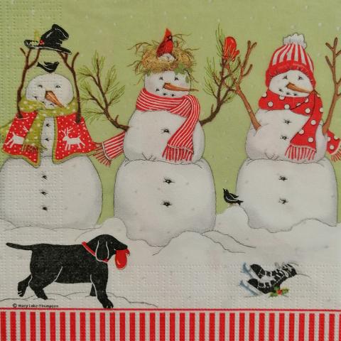 tovaglioli per  decoupage natalizio pupazzi di neve arti e grafica busta da 2 pezzi 33x33