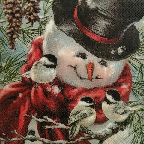 tovaglioli per  decoupage  natalizi pupazzo neve arti e grafica busta da 2 pezzi 33x33