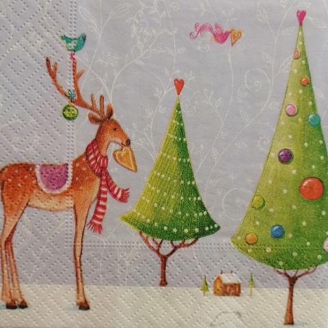 tovaglioli per decoupage natalizio renna e alberi arti e grafica busta da 2 pezzi 25x25