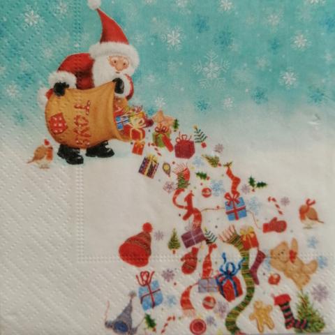 tovaglioli per decoupage babbo natale e doni arti e grafica busta da 2 pezzi 25x25