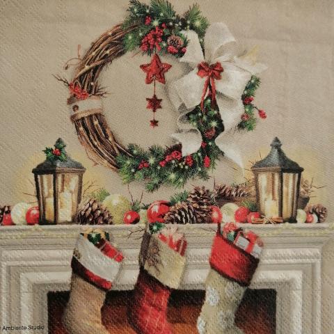 tovaglioli per decoupage addobbi  natalizi sul camino arti e grafica busta da 2 pezzi 33x33