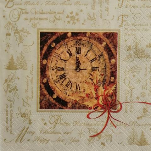 tovaglioli per decoupage natalizio orologio vintage arti e grafica busta da 2 pezzi 25x25