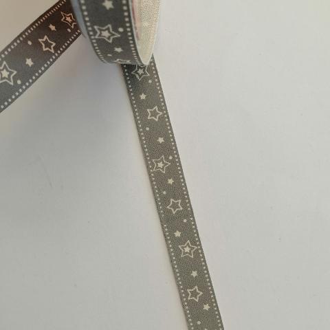 nastro grigio con stelle panna hobby fun 15 mm x 1mt