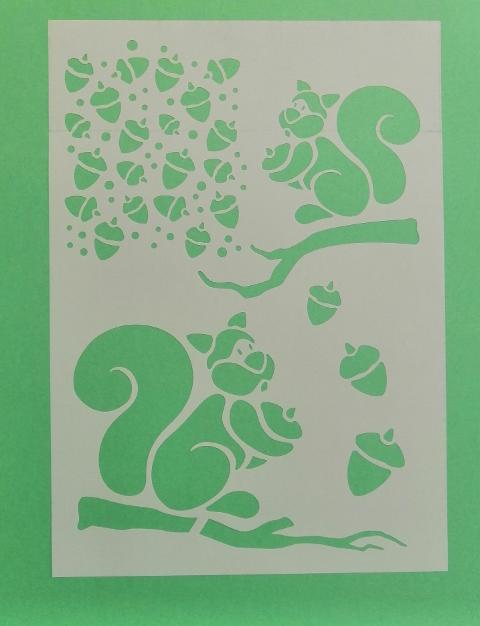 Stencil scoiattoli stamperia 21x29,7