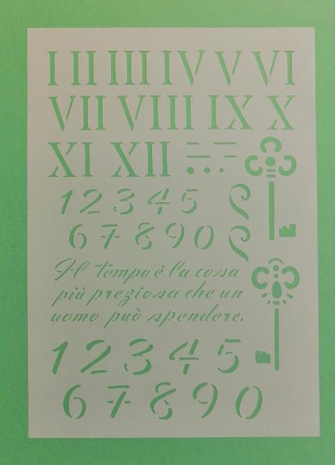 Stencil numeri e frase stamperia 21x29