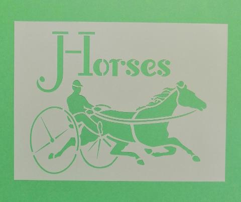 Stencil con cavallo trainato  stamperia 15 x 20