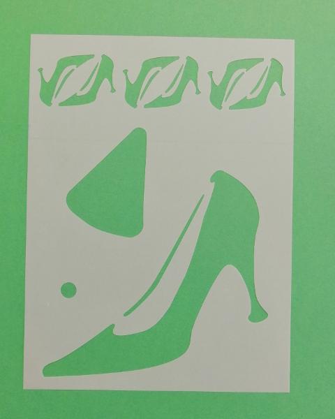Stencil scarpa con il tacco stamperia 15 x 20