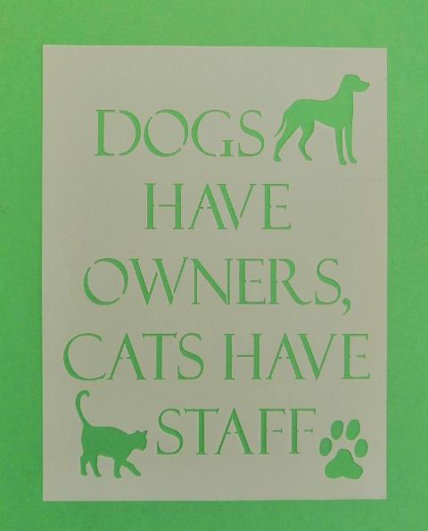Stencil con scritta cane e gatto  stamperia 15 x 20