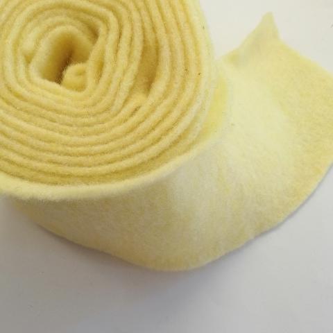 fascia di feltro in lana cotta di colore giallo canarino stafil 15cm x 1 mt