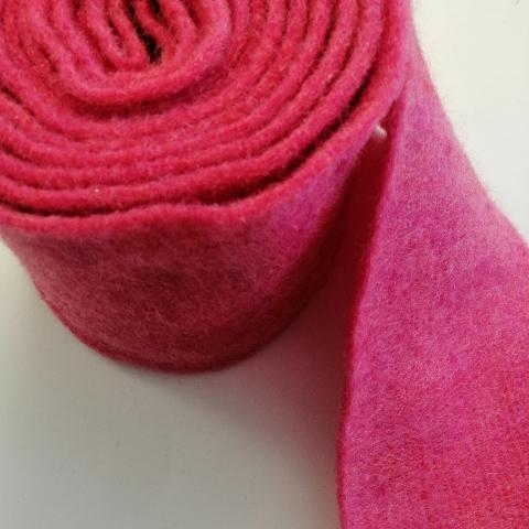 fascia di feltro in lana cotta colore fucsia stafil 15cm x 1 mt