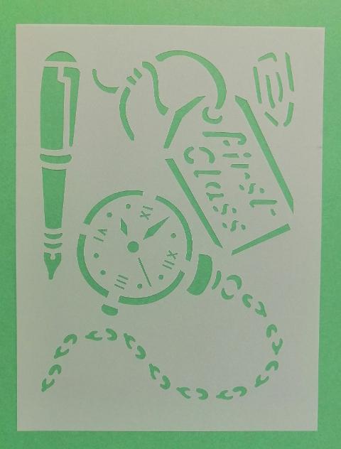 Stencil first class stamperia 15 x 20