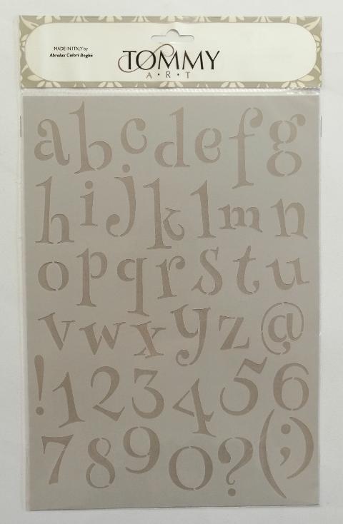 Stencil alfabeto minuscolo funny tommy art 21x 29 cm