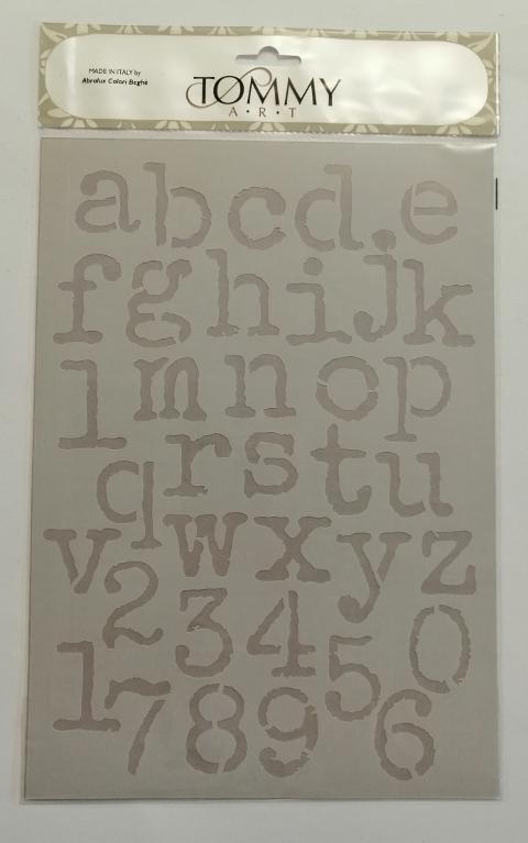 Stencil alfabeto macchina tommy art 21x 29 cm