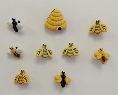 Bottoni decorativi in resina a forma di api stafil busta da 9