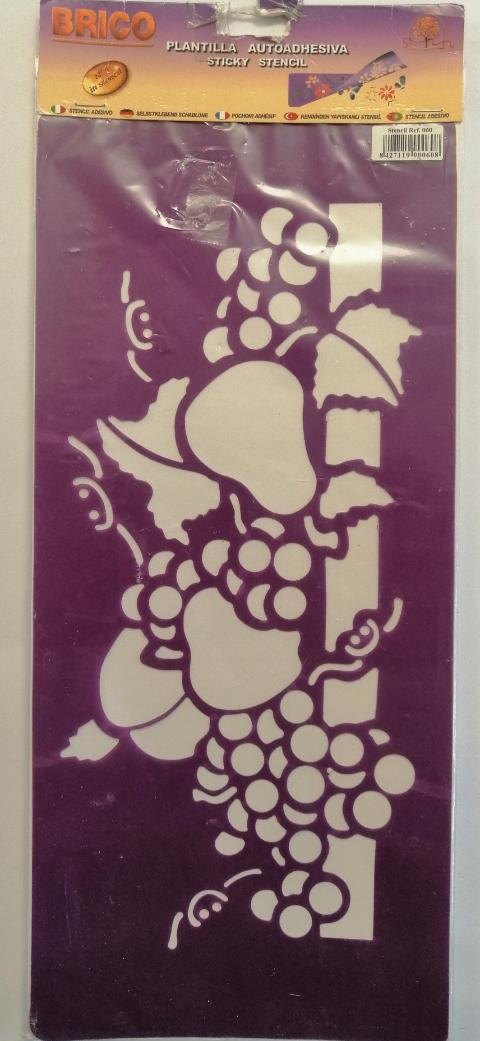Stencil decoro tralcio d'uva brico 40x18 cm