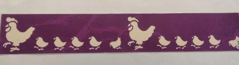 Stencil decoro gallina e pulcini brico 67 x 11 cm