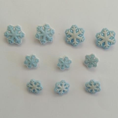 Bottoni decorativi  in resina a forma di fiocchi di neve stafil busta da 10 pezzi di 1.5 cm circa