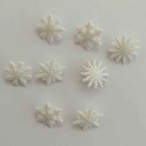 Bottoni decorativi in resina a forma di fiocchi di neve stafil busta da 3 pezzi 3 cm circa