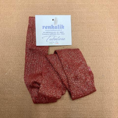 Tubolare Mini Lurex Rosso con dettagli Oro renkalik 100 cm
