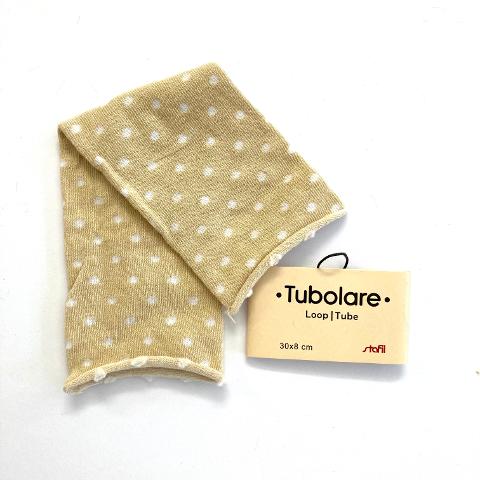 Tubolare Loop Sabbia con Pois Bianchi  Stafil 30x8 cm