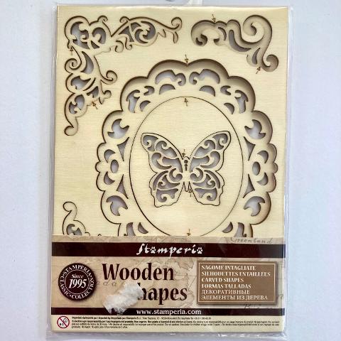Sagome intagliate - Farfalla e cornice stamperia klsp03