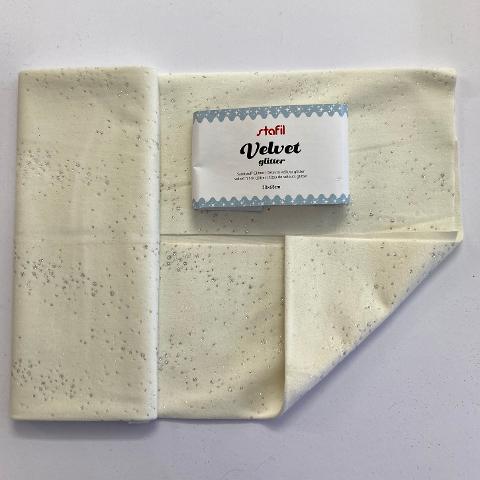 Tessuto Velluto Glitter Bianco Stafil 50x68 cm