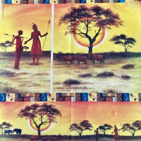 Tovagliolo in carta riso - Etnico Stamperia 50 x 50 cm