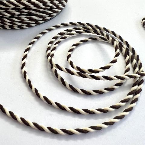 Cordino Marrone e Bianco - 3 mm GoldiDecor 3 mm x 1 mt