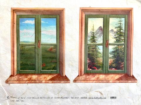 Carta di riso - Finestra sul bosco Stamperia 31 x 42 cm