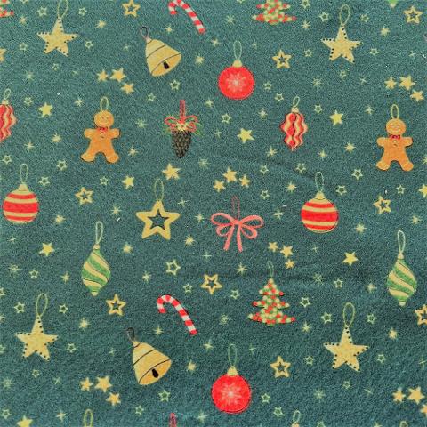 Pannolenci Verde Scuro con decori natalizi 1mm Arti e Grafica 90 x 50cm