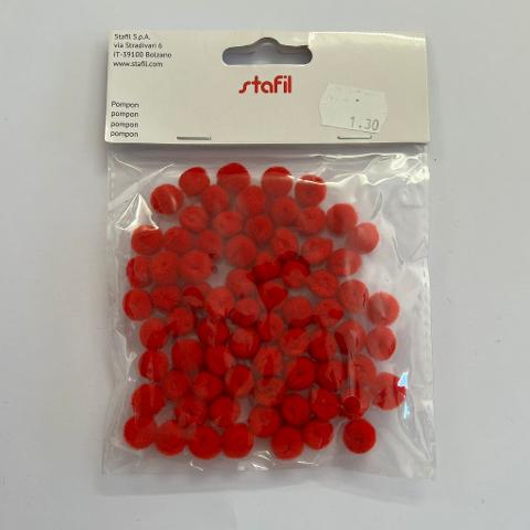 Pompon rossi (busta da 70 pezzi) stafil 10mm